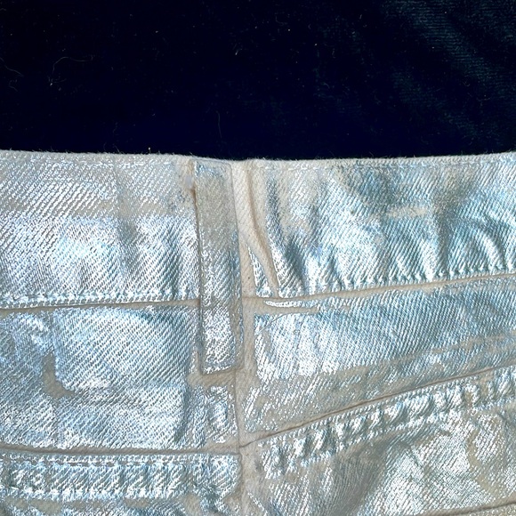 ZARA CHROME / METALLIC SILVER DIPPED BOYFRIEND DENIM JEANS -6 🔥🤘 - Picture 10 of 12